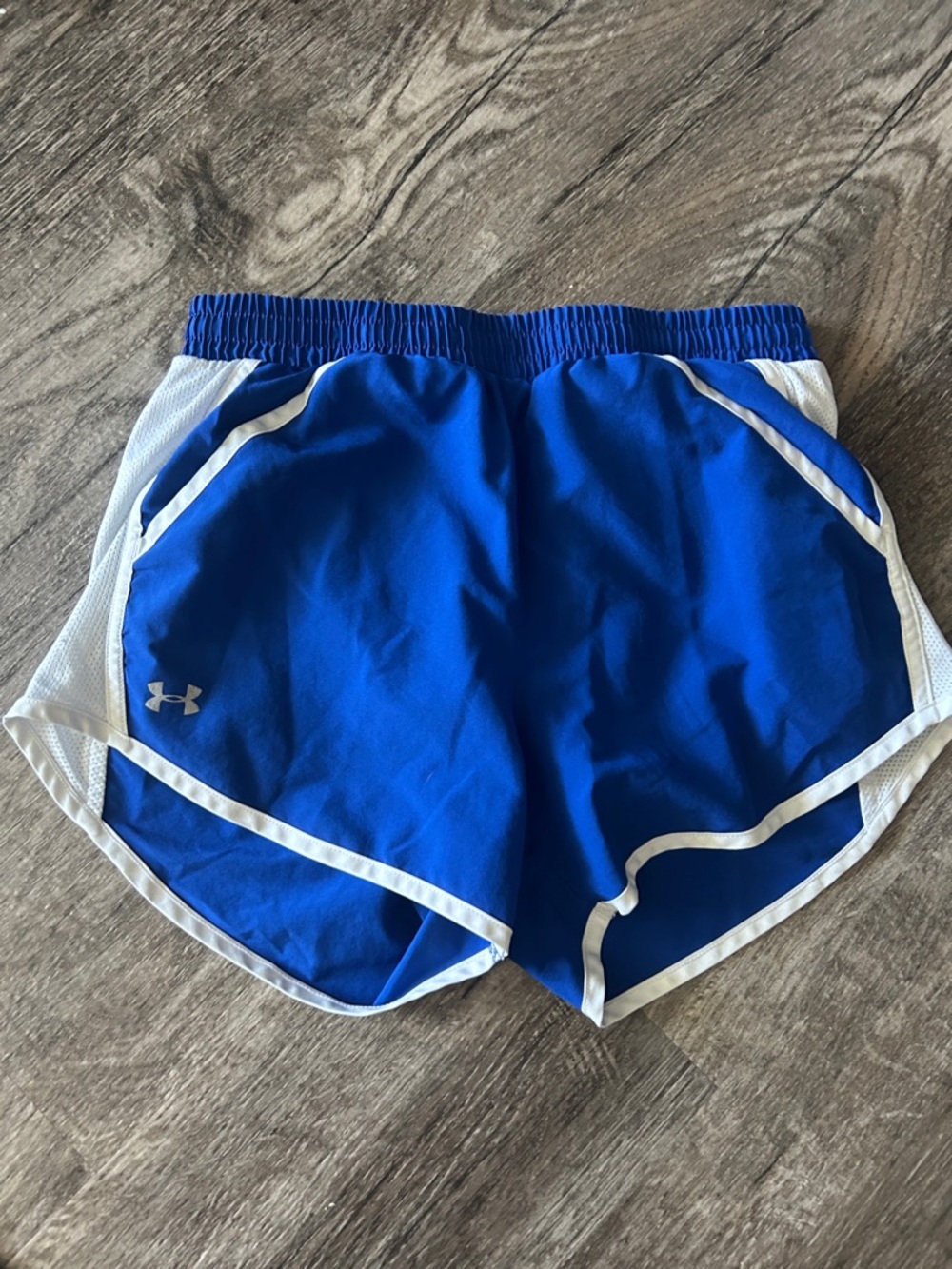 Under Armour Royal Blue Women's Athletic Shorts with White Trim